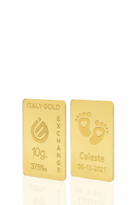Lingotto Oro regalo per Nascita 9 Kt da 10 gr. - Idea Regalo Eventi Celebrativi - IGE Gold