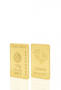 Lingotto Oro 24Kt da 10 gr. per Nascita  - Idea Regalo Nascita - IGE Gold