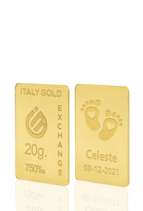 Lingotto Oro regalo per Nascita 18 Kt da 20 gr. - Idea Regalo Eventi Celebrativi - IGE Gold