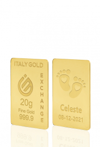 Lingotto Oro 24Kt da 20 gr. per Nascita  - Idea Regalo Nascita - IGE Gold