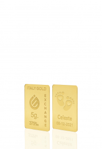 Lingotto Oro regalo per Nascita 9 Kt da 5 gr. - Idea Regalo Eventi Celebrativi - IGE Gold