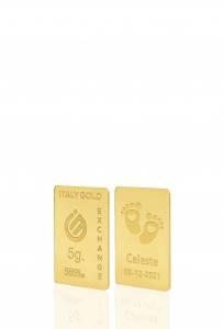 Lingotto Oro regalo per Nascita 14 Kt da 5 gr. - Idea Regalo Eventi Celebrativi - IGE Gold