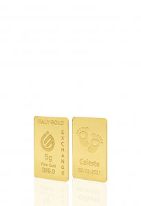 Lingotto Oro 24Kt da 5 gr. per Nascita  - Idea Regalo Nascita - IGE Gold