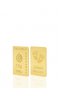 Lingotto Oro 18Kt da 7,5 gr. per Nascita  - Idea Regalo Eventi Celebrativi - IGE Gold