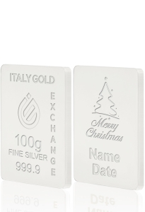 Lingotto Argento Puro regalo Natale 100 gr. - Idea Regalo Natale Amore Amicizia - IGE Gold
