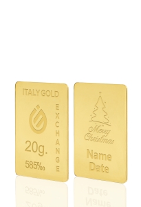 Lingotto Oro regalo Natale 14 Kt da 20 gr. - Idea Regalo Natale Amore Amicizia - IGE Gold