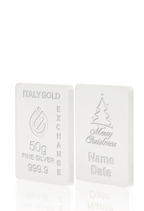 Lingotto Argento Puro regalo Natale 50 gr. - Idea Regalo Natale Amore Amicizia - IGE Gold