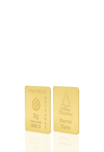Lingotto Oro regalo Natale 24 Kt da 5 gr. - Idea Regalo Natale Amore Amicizia - IGE Gold