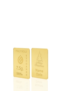 Lingotto Oro regalo Natale 14Kt da 7,5 gr.  - Idea Regalo Natale Amore Amicizia - IGE Gold