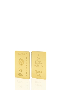 Gold ingot gift for Christmas - 14Kt - 5gr - Gift Idea Miscellaneous Christmas Love Friendship - IGE Gold