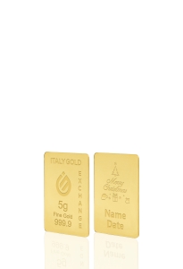 Gold ingot gift for Christmas - 24Kt - 5gr - Gift Idea Miscellaneous Christmas Love Friendship - IGE Gold