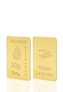 Lingotto Oro sport nuoto 18 Kt da 20 gr. - Idea Regalo Sport - IGE Gold