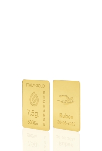 Lingotto Oro 14Kt da 7,5 gr.  sport nuoto - Idea Regalo Sport - IGE Gold