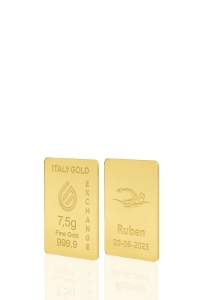 Lingotto Oro 24Kt da 7,5 gr.  sport nuoto - Idea Regalo Sport - IGE Gold