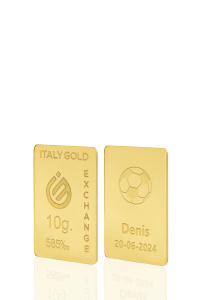 Lingotto Oro sport calcio 14 Kt da 10 gr. - Idea Regalo Sport - IGE Gold