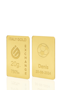 Lingotto Oro sport calcio 18 Kt da 20 gr. - Idea Regalo Sport - IGE Gold
