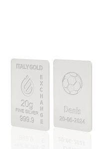 Lingotto Argento Puro 20 gr.  sport calcio - Idea Regalo Sport - IGE Gold
