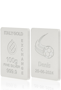 Lingotto Argento Puro 100 gr.  sport calcio - Idea Regalo Sport - IGE Gold