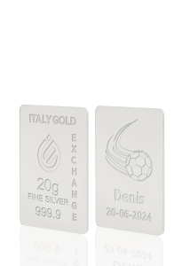 Lingotto Argento Puro 20 gr.  sport calcio - Idea Regalo Sport - IGE Gold
