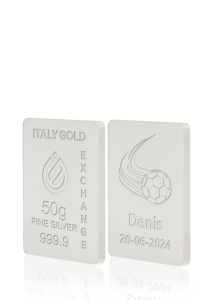 Lingotto Argento Puro 50 gr.  sport calcio - Idea Regalo Sport - IGE Gold