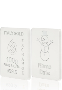 Lingou de Argint Pur cadou pentru Crăciun de 100 g. - Idee Cadou Crăciun Dragoste Prietenie - IGE Gold