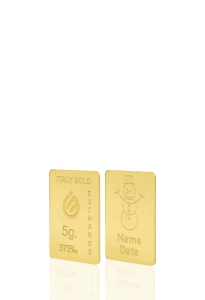 Lingou de Aur cadou Om de zăpadă 9K de 5g. - Idee Cadou Crăciun Dragoste Prietenie - IGE Gold