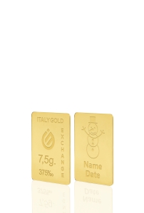 Lingou de Aur 9 k de 7,5 g. Om de zăpadă - Idee Cadou Crăciun Dragoste Prietenie - IGE Gold
