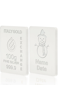Lingou de Argint Pur cadou pentru Crăciun de 100 g. - Idee Cadou Crăciun Dragoste Prietenie - IGE Gold