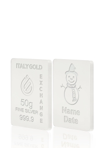 Lingou de Argint Pur cadou pentru Crăciun de 50 g. - Idee Cadou Crăciun Dragoste Prietenie - IGE Gold