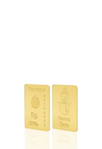 Lingou de Aur cadou Om de zăpadă 9K de 5g. - Idee Cadou Crăciun Dragoste Prietenie - IGE Gold