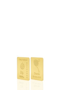 Lingotto Oro sport tennis 14 Kt da 2 gr. - Idea Regalo Sport - IGE Gold