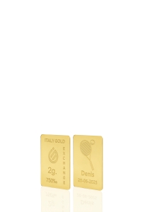 Lingotto Oro sport tennis 18 Kt da 2 gr. - Idea Regalo Sport - IGE Gold