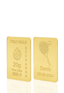 Gold ingot gift sport tennis - 24Kt - 20gr - Gift Idea Sport - IGE Gold