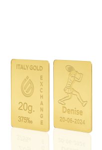 Gold ingot gift sport tennis- 9Kt - 20gr - Gift Idea Sport - IGE Gold