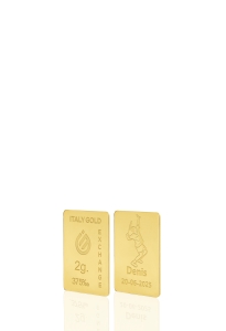 Gold ingot gift sport tennis- 9Kt - 2gr - Gift Idea Sport - IGE Gold