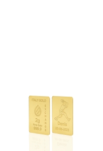 Lingotto Oro 24Kt da 2 gr. sport tennis - Idea Regalo Sport - IGE Gold