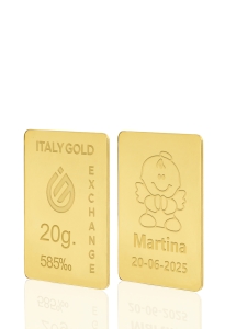 Lingote de Oro de Regalo de Bautismo de 14 Kt y 20 g. - idea de regalo Eventos de celebración - IGE Gold