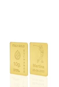 Gold ingot gift sport golf - 9Kt - 10gr - Gift Idea Sport - IGE Gold