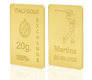 Gold ingots Sport golf - 14Kt - 20gr - Gift Idea Sport - IGE Gold