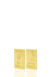 Gold ingot gift sport golf - 9Kt - 2gr - Gift Idea Sport - IGE Gold