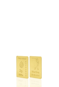 Gold ingot gift sport golf - 14Kt - 2gr - Gift Idea Sport - IGE Gold