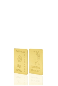 Gold ingot gift sport golf- 9Kt - 5gr - Gift Idea Sport - IGE Gold