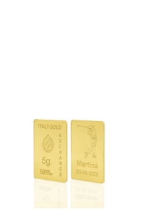 Gold ingot gift sport golf - 14Kt - 5gr - Gift Idea Sport - IGE Gold