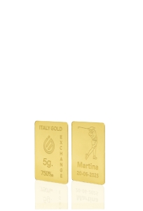 Gold ingots Sport Golf - 18Kt - 5gr - Gift Idea Sport - IGE Gold