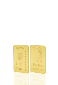 Gold ingot gift sport golf - 9Kt - 7,5gr - Gift Idea Sport - IGE Gold