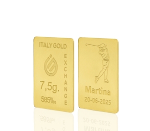 Gold ingots Sport golf - 14Kt - 7,5gr - Gift Idea Sport - IGE Gold
