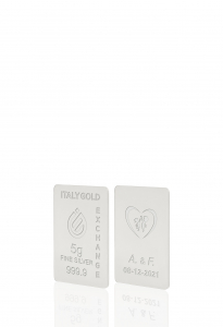 Lingotto Argento Puro 5 gr. per Matrimonio  - Idea Regalo Eventi Celebrativi - IGE Gold