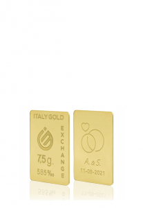 Lingotto Oro 14Kt da 7,5 gr. per Matrimonio  - Idea Regalo Eventi Celebrativi - IGE Gold